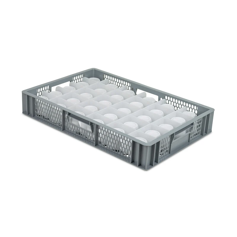 Wash and Store Crate for Espresso Cups & Other Small Crockery 30 Compartments (Cell Size: 92x71mm)