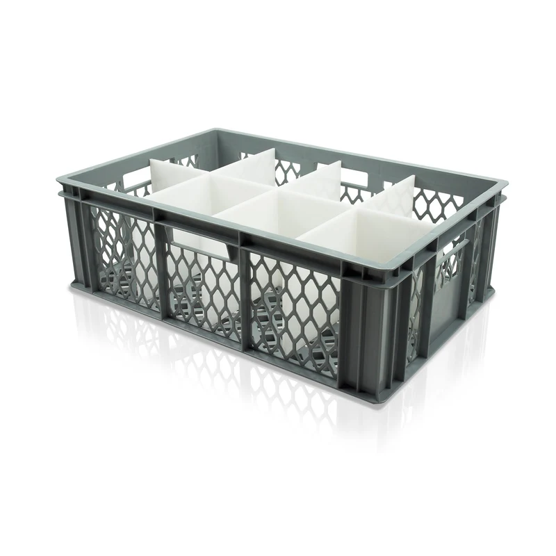 Wash and Store Crate for Milk Jugs, Water Jugs and & Other Crockery 8 Cell (Cell Size: 180x138mm)