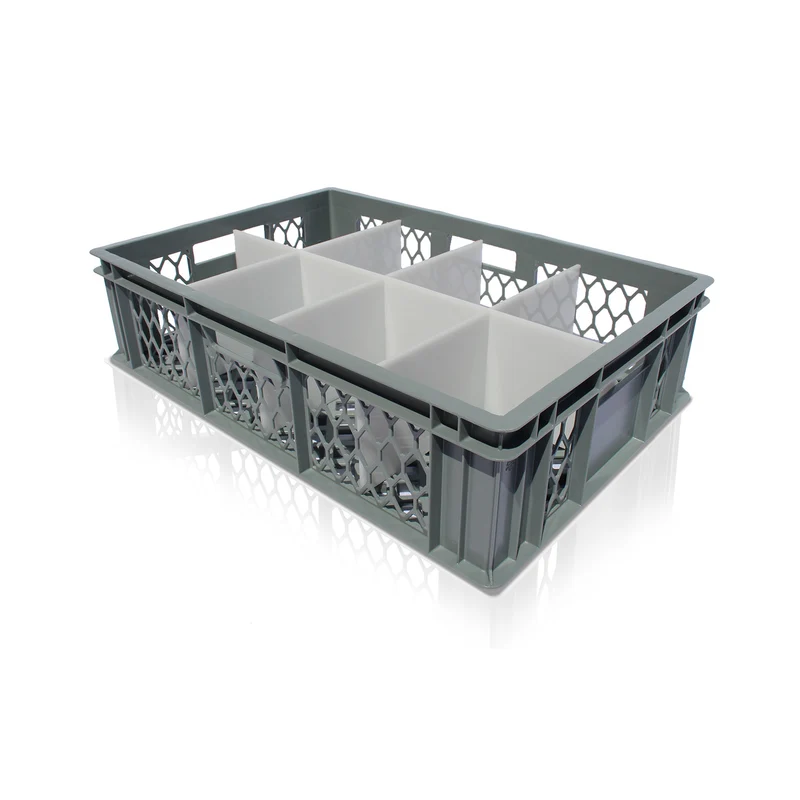 Wash and Store Crate for Milk Jugs, Water Jugs and & Other Crockery 8 Cell (Cell Size: 180x138mm)