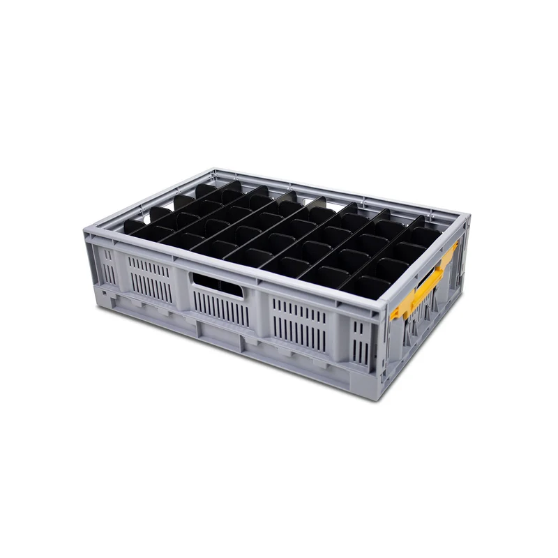 Folding Crates With Internal Dividers For Wine Glasses, Champagne Flutes, Tumblers, Cocktail Glasses, Beer Glasses & Other Barware