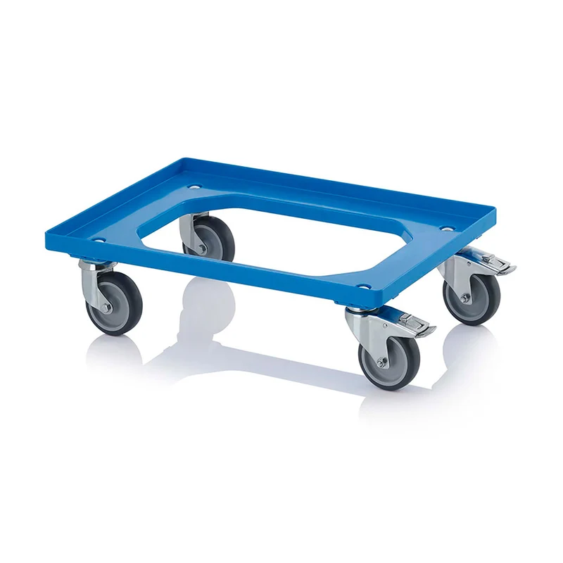 Heavy-duty Transport Trolley with Brakes for 600x400mm Euro Boxes & Crates