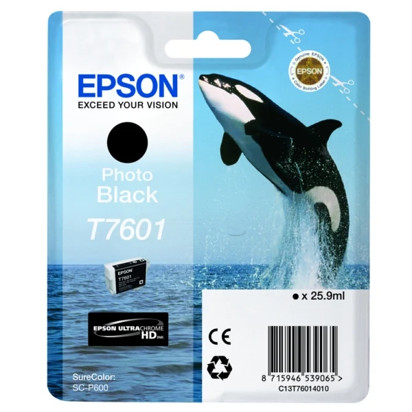 Original Epson T7601 Tintenpatrone photoschwarz
