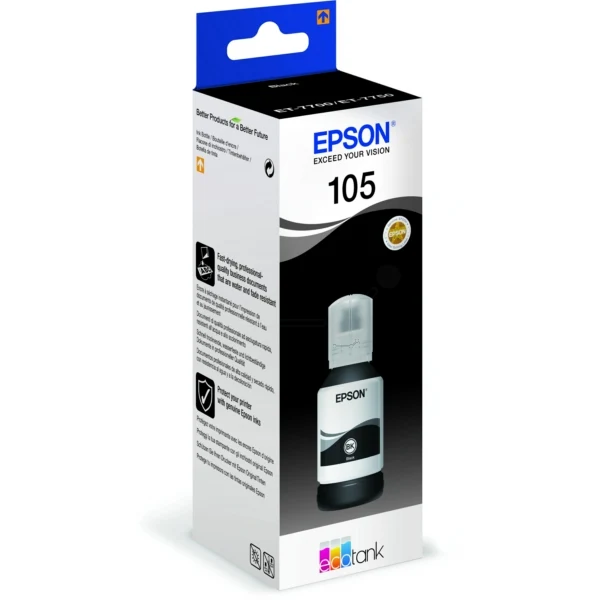 Original Epson 105 / C13T00Q140 Tintenflasche schwarz · 8.000 Seiten · Inhalt 140 ml