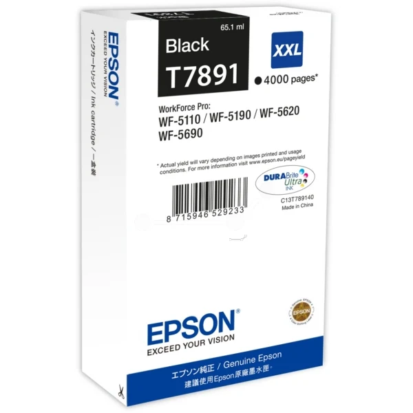 Original Epson T7891 Tintenpatrone schwarz