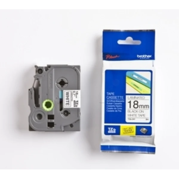 Original Brother TZE-241CIV DirectLabel schwarz auf weiss Laminat 18mm x 8m, Inhalt VE=20