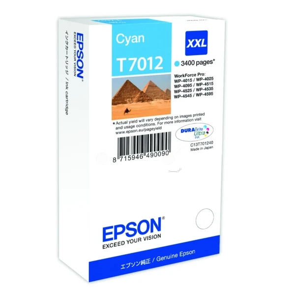 Original Epson T7012 Tintenpatrone cyan
