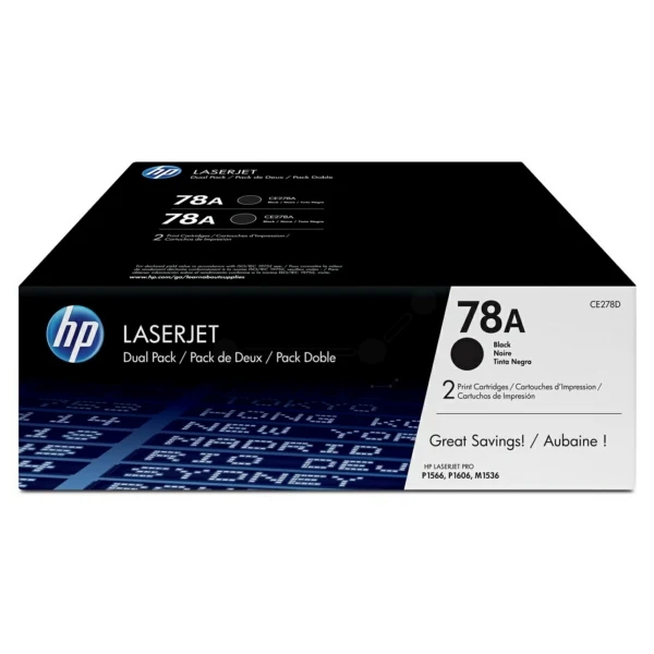 Original HP 78A / CE278AD Toner schwarz Doppelpack · 2.100 Seiten