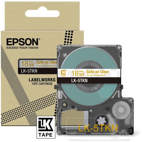 Original Epson C53S672097 / LK-5TKN DirectLabel-Etiketten gold auf Transparent 18mm x 8m