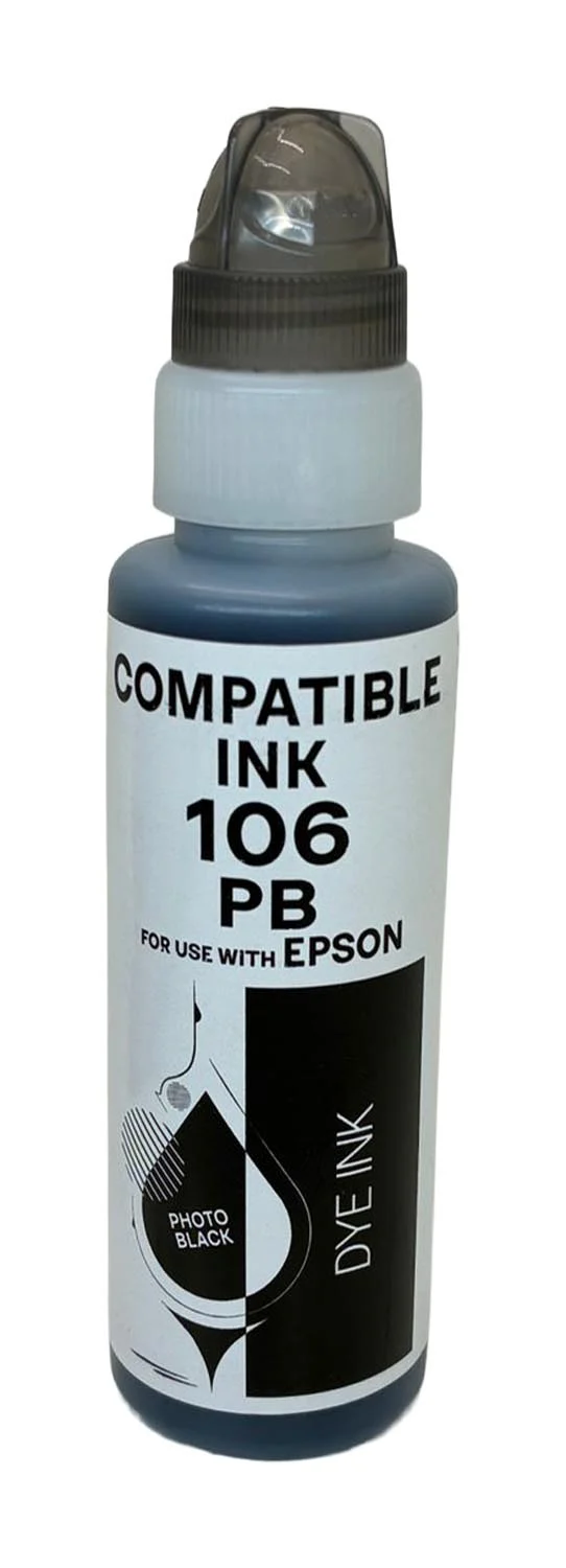 Refill Epson 106 C13T00R140 Tintenflasche schwarz foto · Inhalt 70 ml