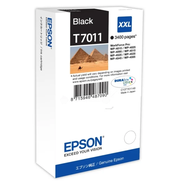 Original Epson T7011 Tintenpatrone schwarz