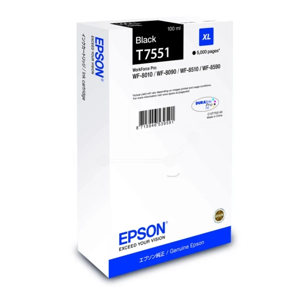 Original Epson T7551 Tintenpatrone schwarz