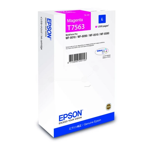 Original Epson T7563 Tintenpatrone magenta