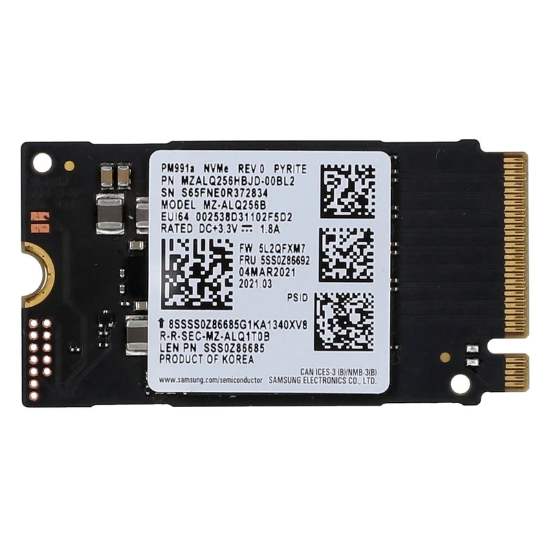 Samsung MZALQ256B int. SSD 256 GB M.2 2242 PCIe NVME SolidStateDrive SSD