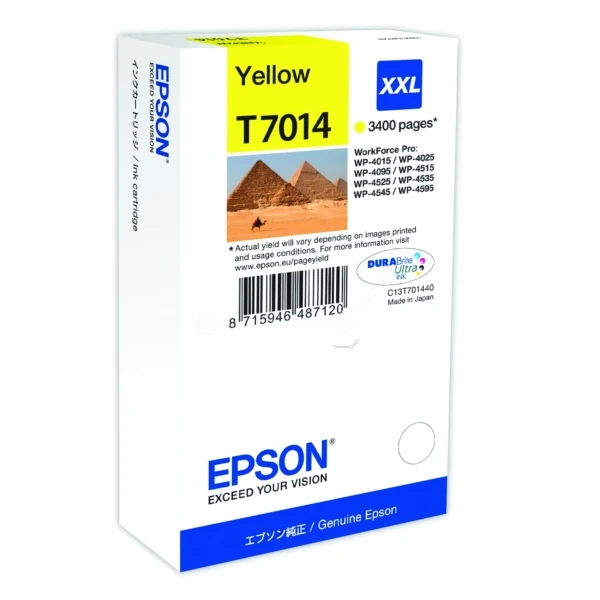 Original Epson T7014 Tintenpatrone gelb