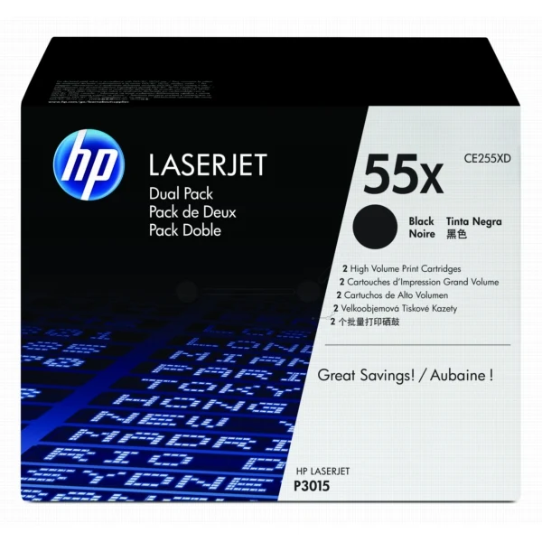 Original HP 55X / CE255XD XL Toner schwarz Doppelpack · 25.000 Seiten