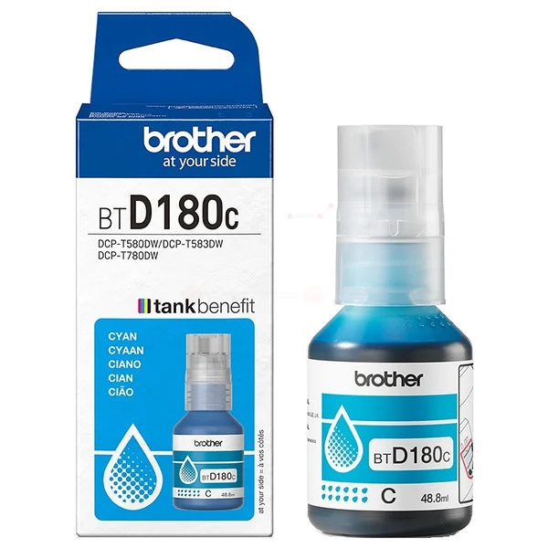 Original Brother BT-D180C Tintenflasche cyan · 5.000 Seiten · Inhalt 48,8 ml