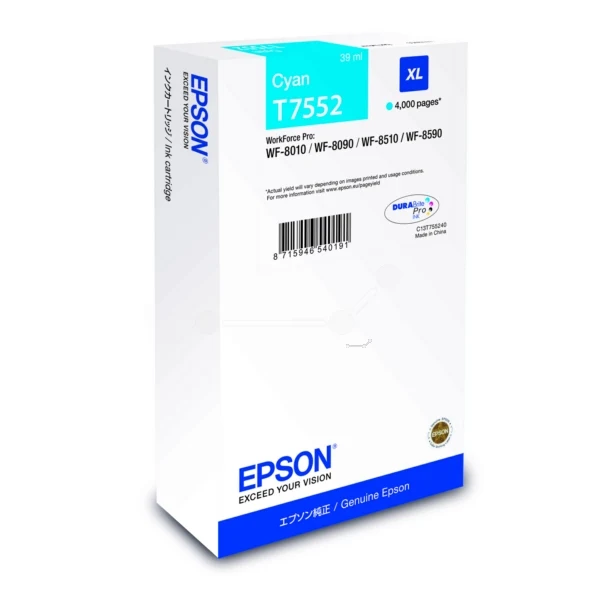 Original Epson T7552 Tintenpatrone cyan