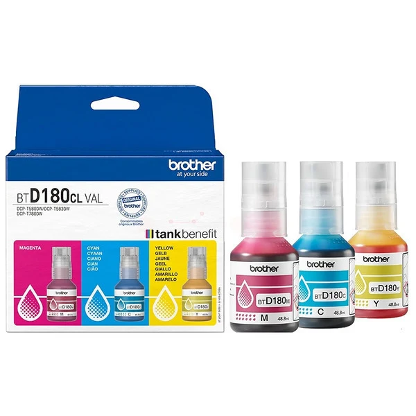 Original Brother BT-D180CLVAL Tintenflasche 3er-Set C,M,Y · 5.000 Seiten · Inhalt 48,8 ml