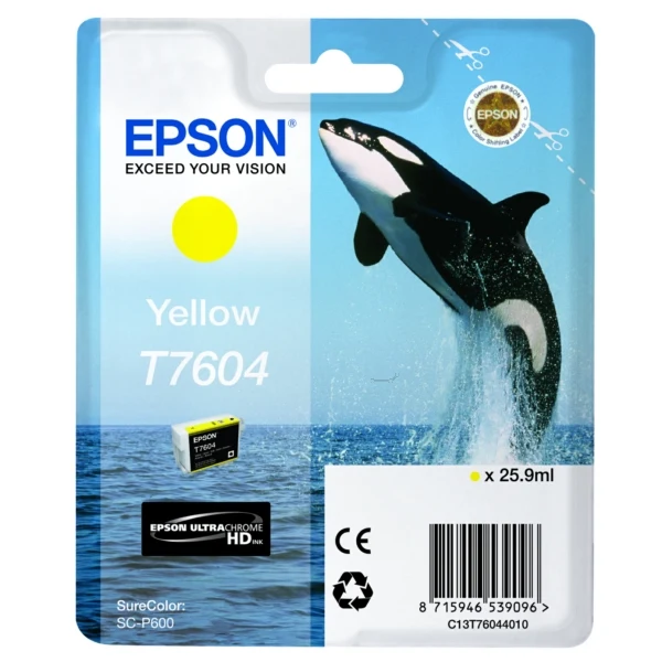 Original Epson T7604 Tintenpatrone gelb