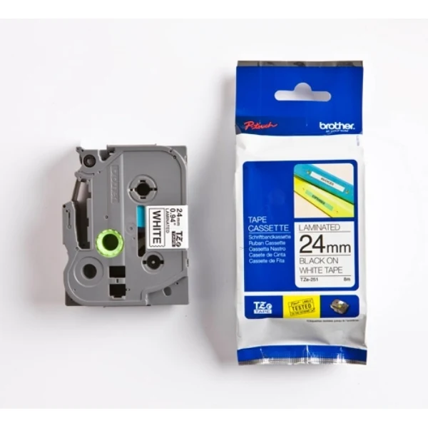 Original Brother TZE-251 DirectLabel schwarz auf weiss Laminat 24mm x 8m