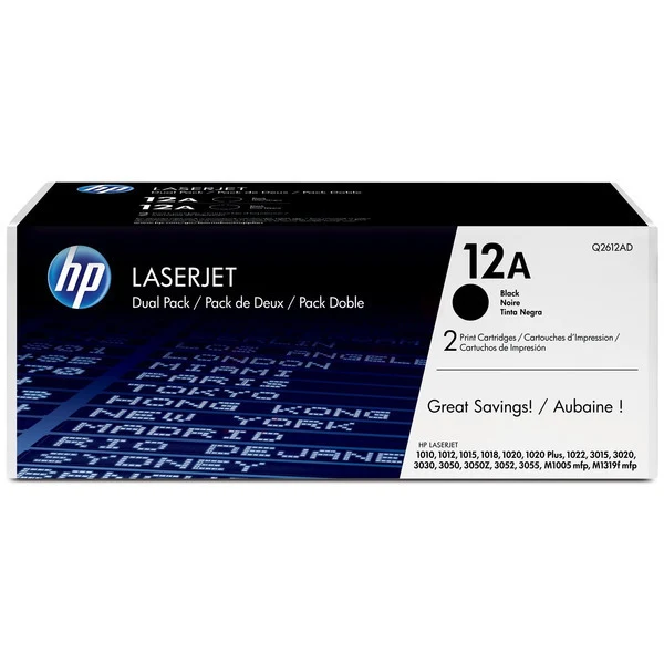 Original HP 12AD / Q2612AD Toner schwarz Doppelpack · 4.000 Seiten