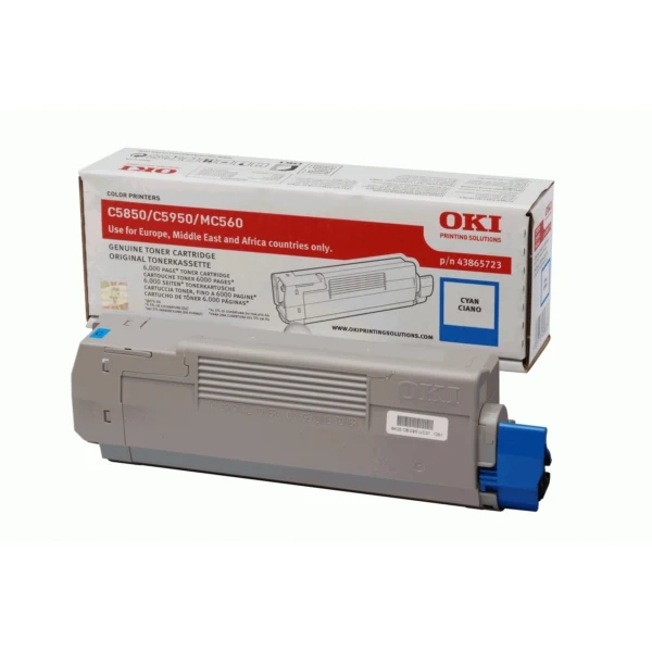 Original OKI 43865723 Toner cyan · 6.000 Seiten