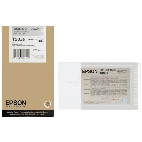 Original Epson T6039 Tintenpatrone schwarz