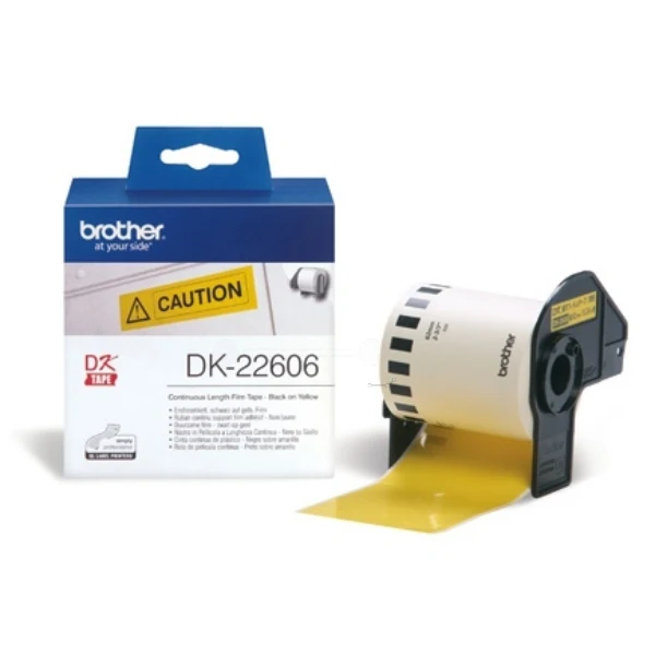 Original Brother DK-22606 DirectLabel Etiketten gelb 62mm x 15,24m