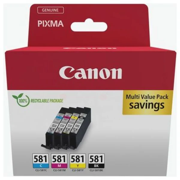 Original Canon CLI-581 Tintenpatrone 4er-Set Bk,C,M,Y