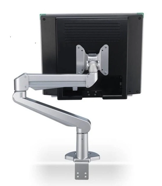 MSA-1 Monitorschwenkarm High Quality, Aluminium silbergrau, inkl. Tischbefestigung
