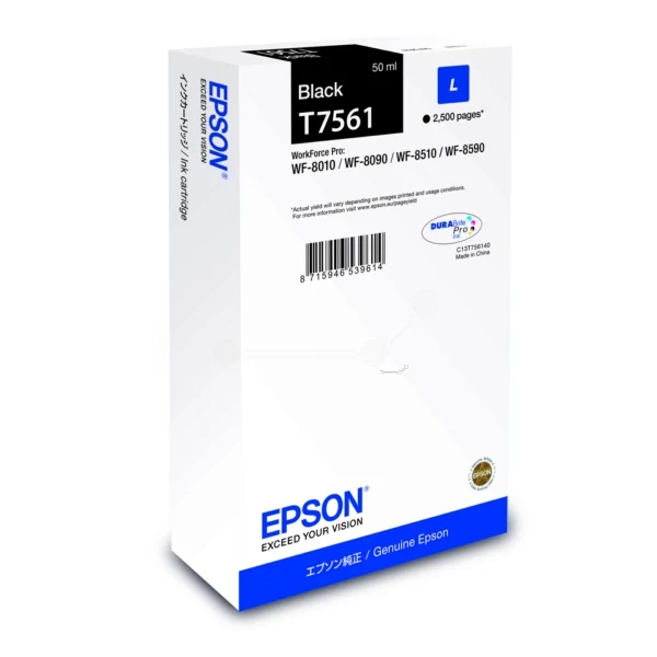 Original Epson T7561 Tintenpatrone schwarz