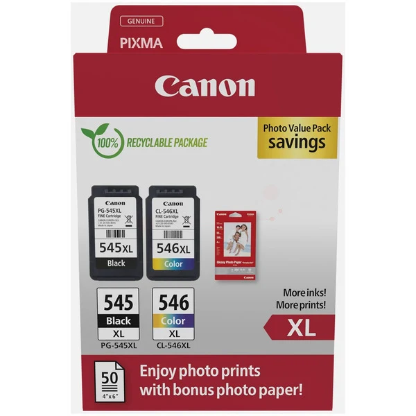 Original Canon PG-545+CL-546XL Tintenpatrone 2er-Set schwarz + color